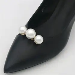 Clip de zapato para boda con hebilla de perlas para novia