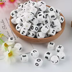 Kovict Cuentas de Letras Silicona Alfabeto Inglés para Collar DIY