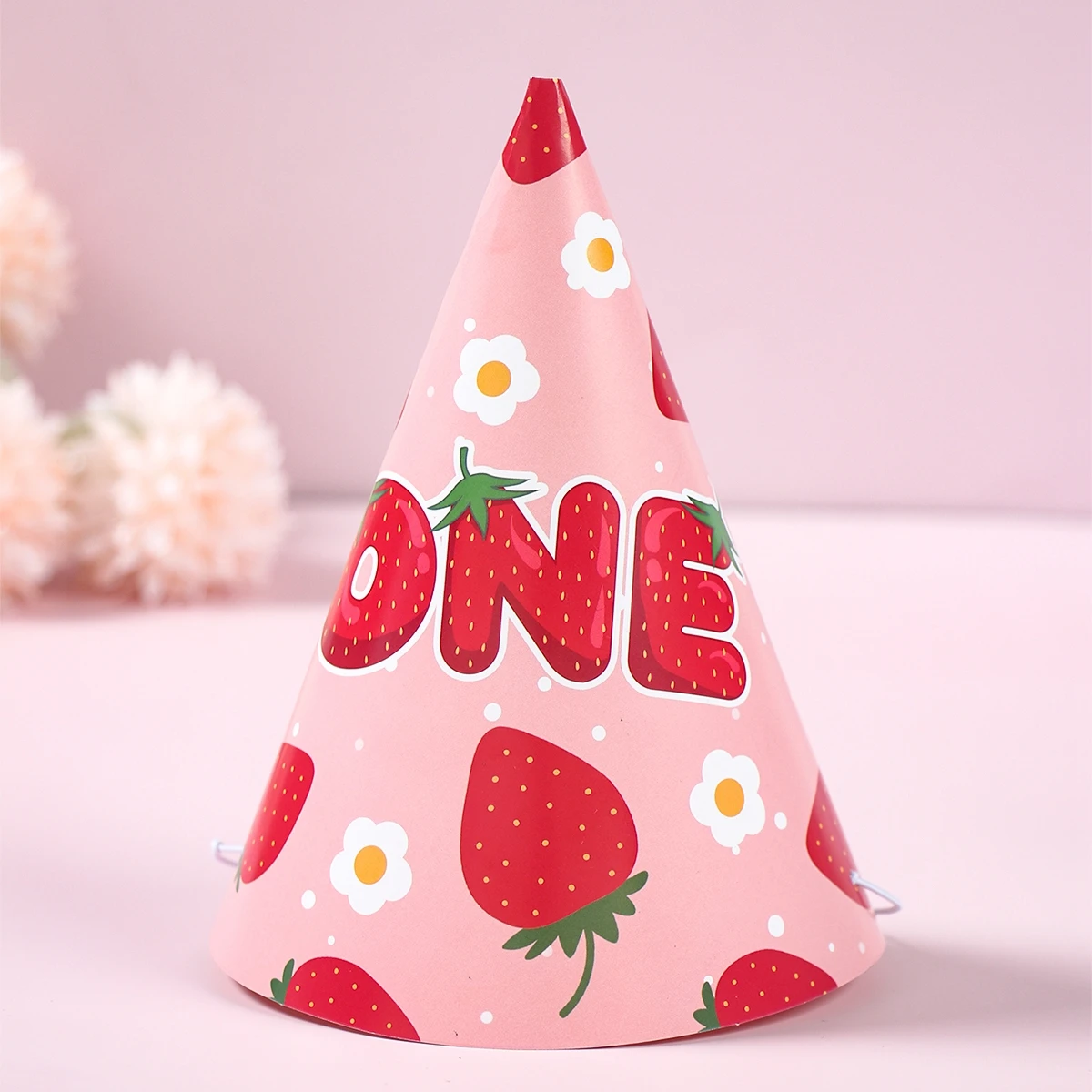 Sombrero infantil de fresa para cumpleaños - accesorio divertido - imagen 4