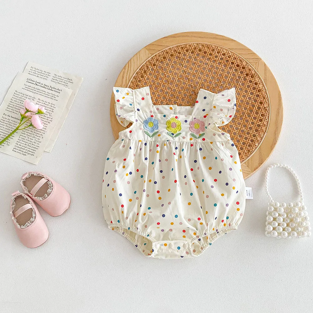 MILANCEL Body bordado floral para bebé niña – Verano - imagen 5