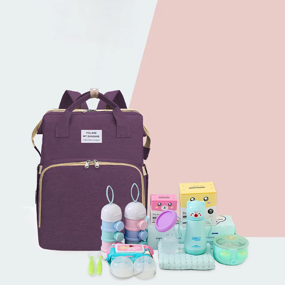 Bolsa de pañales impermeable de gran capacidad con varios bolsillos - imagen 3
