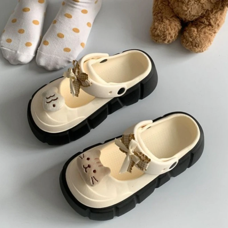 Zuecos mules con diseño de gato y pez, plataforma EVA suave - imagen 4