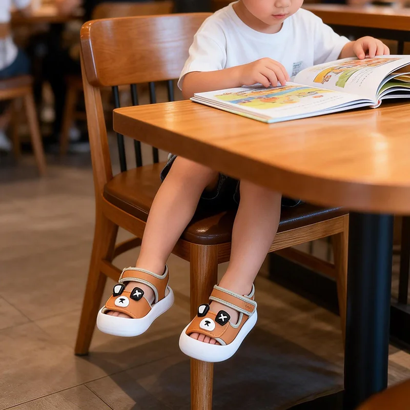 Sandalias de verano impermeables de PVC con velcro y oso animado - imagen 2