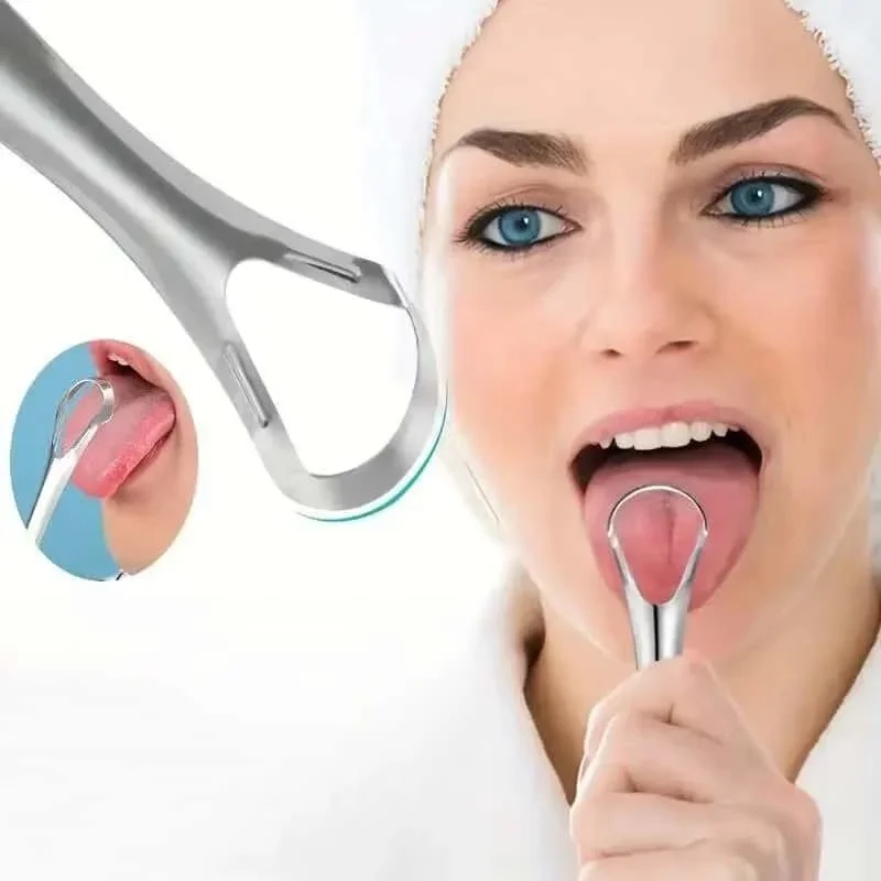 Raspador de lengua acero inoxidable para sarro y mal aliento oral - imagen 2