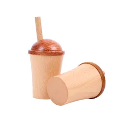 Portapalillos de madera con diseño taza para palillos