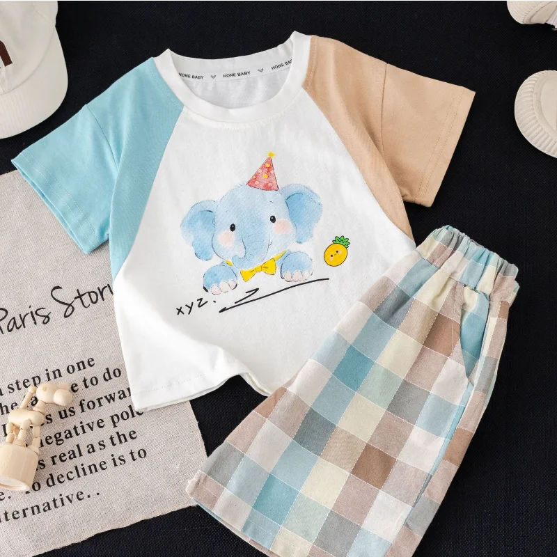 Conjunto infantil de camiseta y pantalón corto de verano cartoon - imagen 3