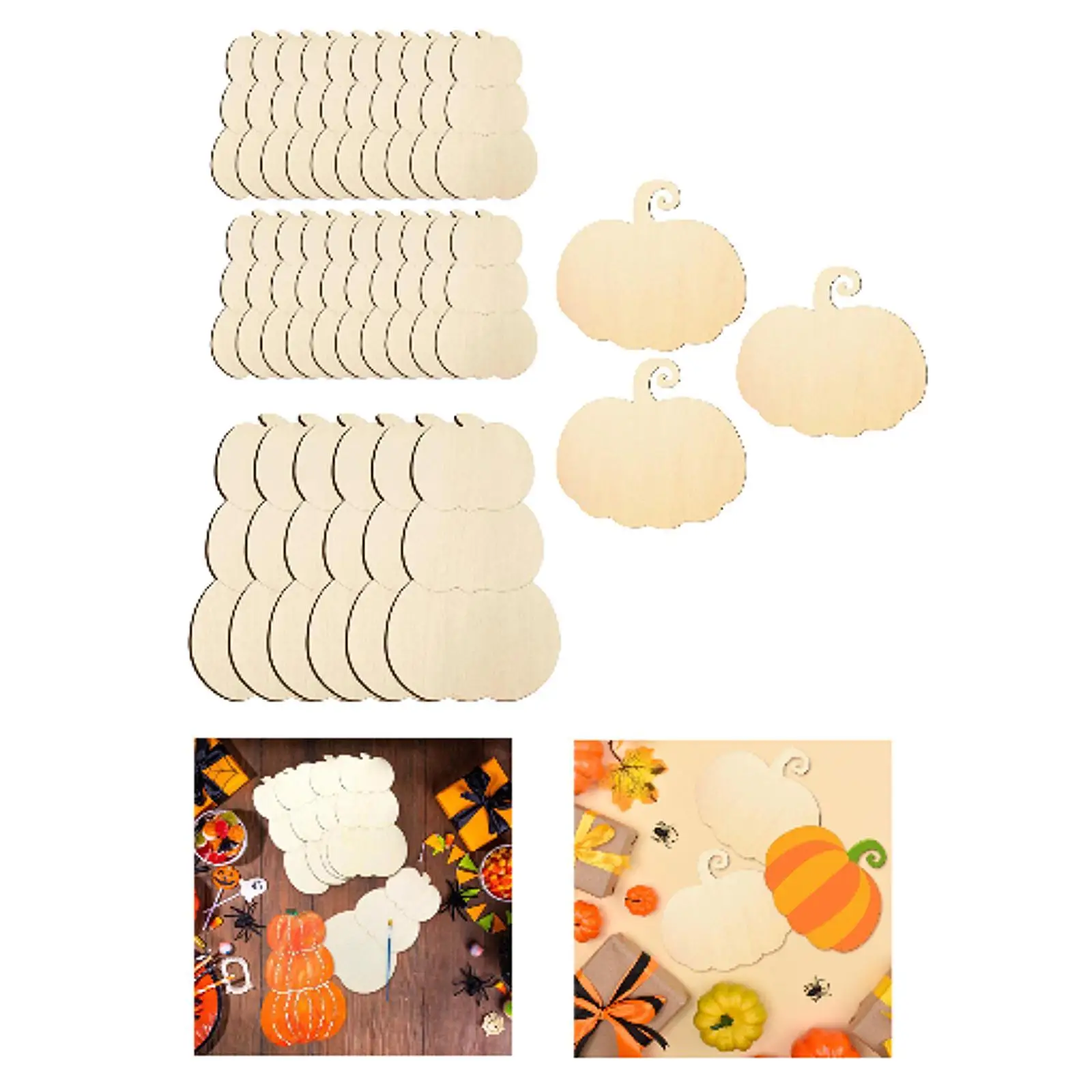 Recortes de calabaza en madera para manualidades infantiles - imagen 5