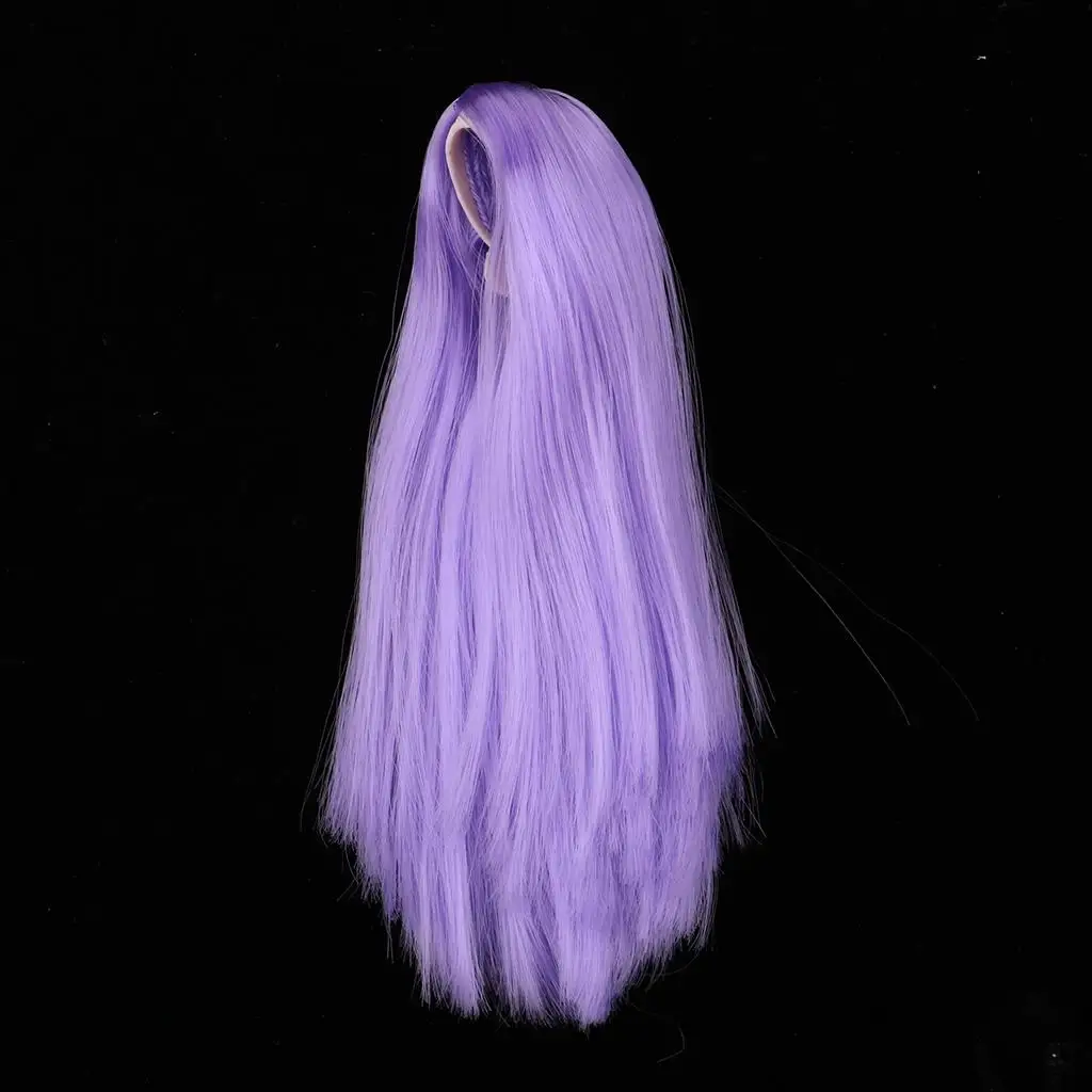 Peluca de pelo liso para muñecas – Accesorio de poliéster para hacer - imagen 3