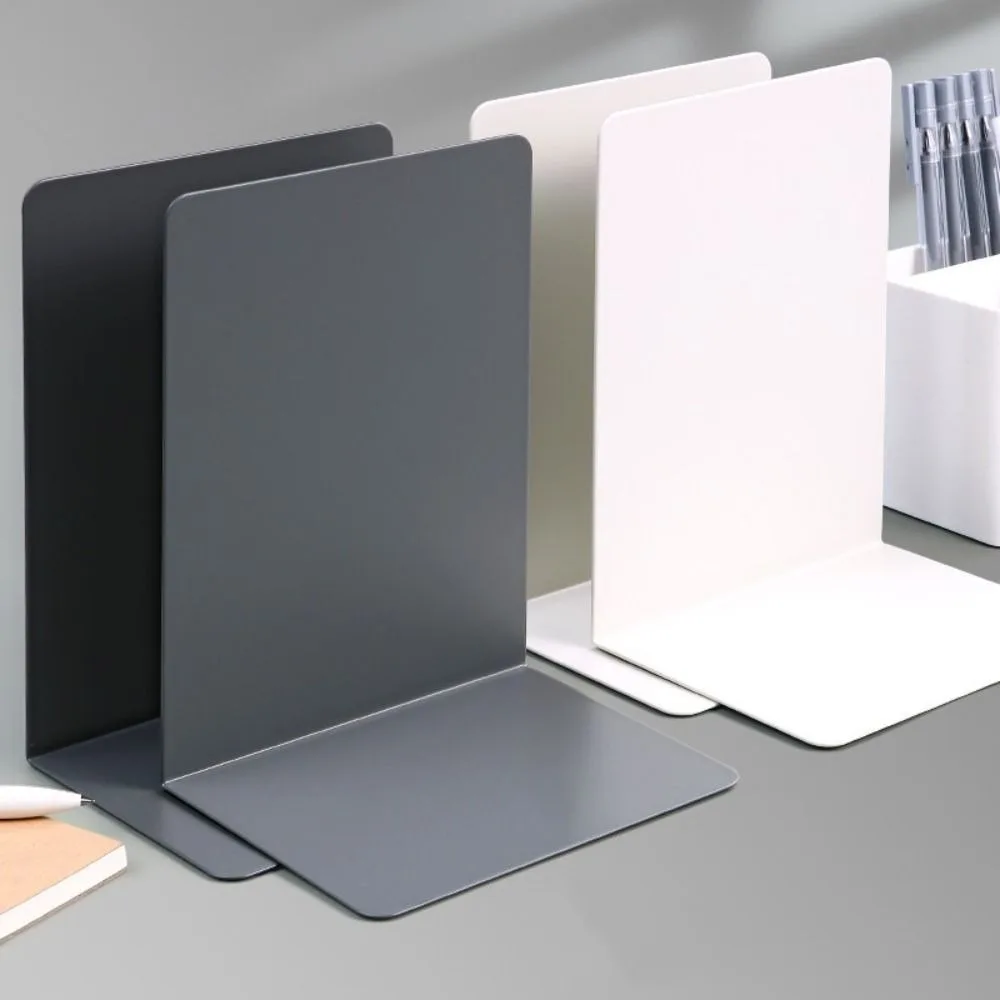 Sujeta libros en forma de L para escritorio, soporte duradero - imagen 2