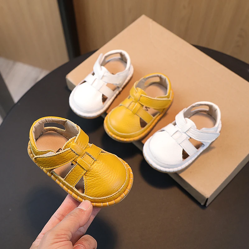 Sandalias de cuero genuino para niños con suela antideslizante - imagen 3