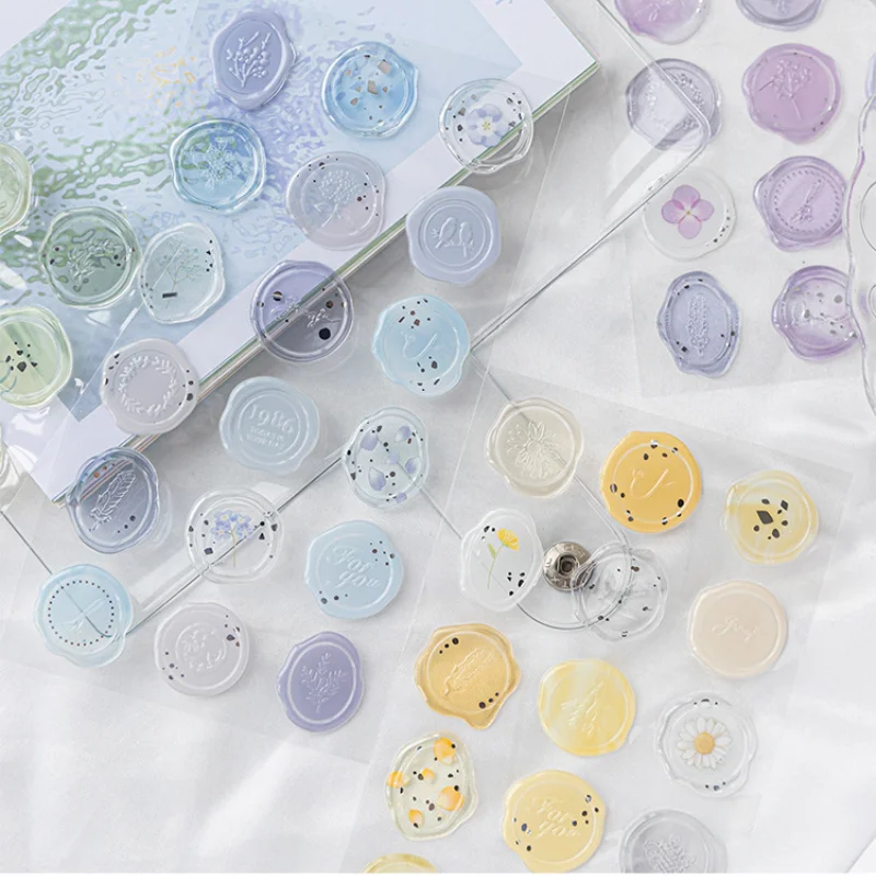 Pegatinas transparentes de cera estilo retro para scrapbooking - imagen 2