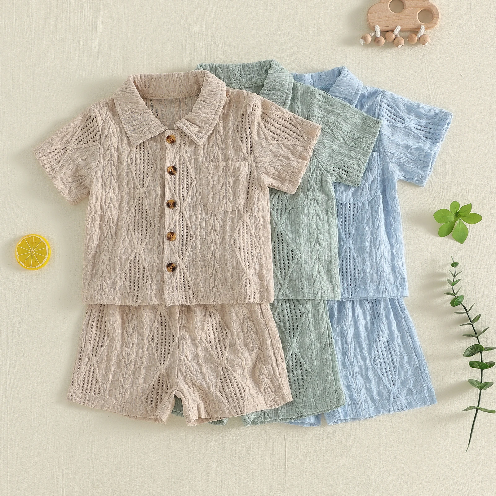 Conjunto de verano para bebé con camiseta manga corta y pantalón elástico - imagen 3