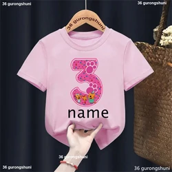Camiseta personalizada con nombre para niña - Estilo divertido gato