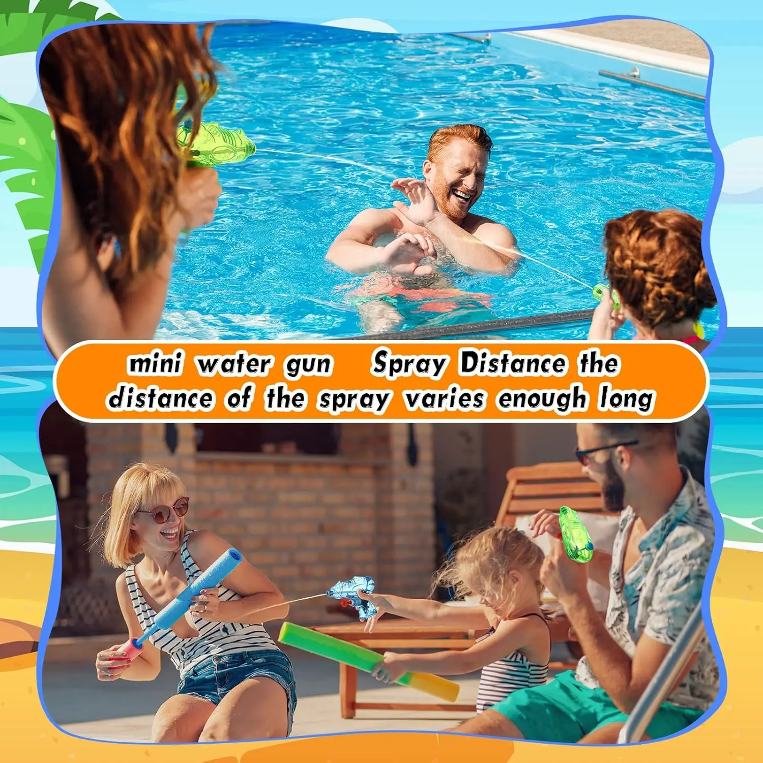 Pistola de agua infantil mini de colores para verano, playa y piscina - imagen 5