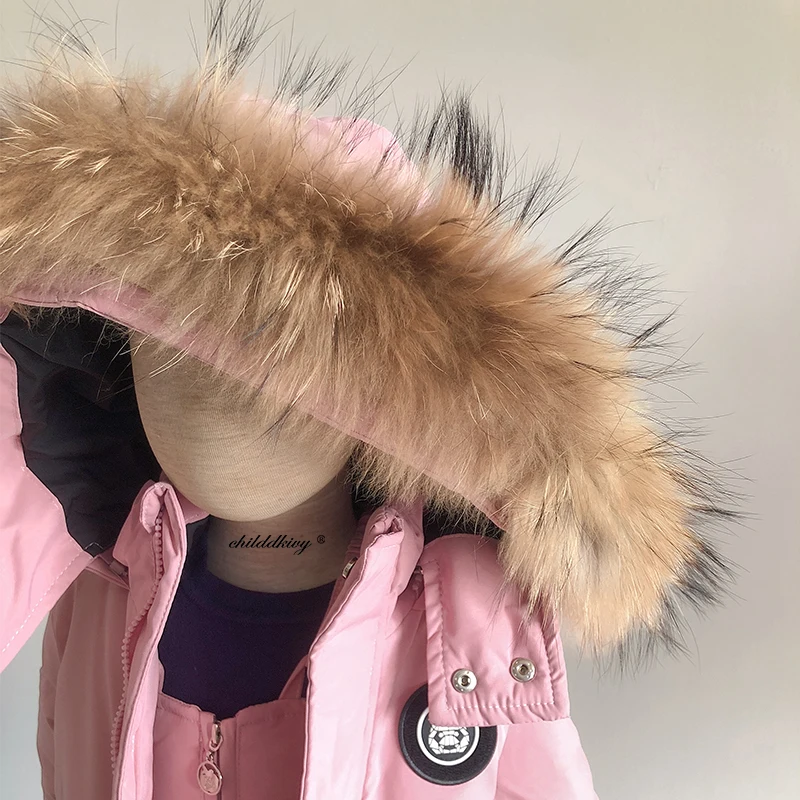 Parka de plumón con cuello de piel natural para niño y niña - imagen 3