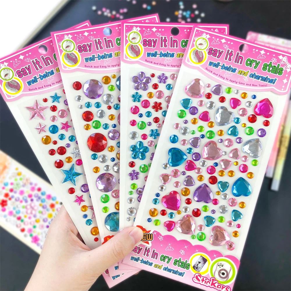 Pegatinas 3D de diamantes infantiles – Decoración brillante para álbum