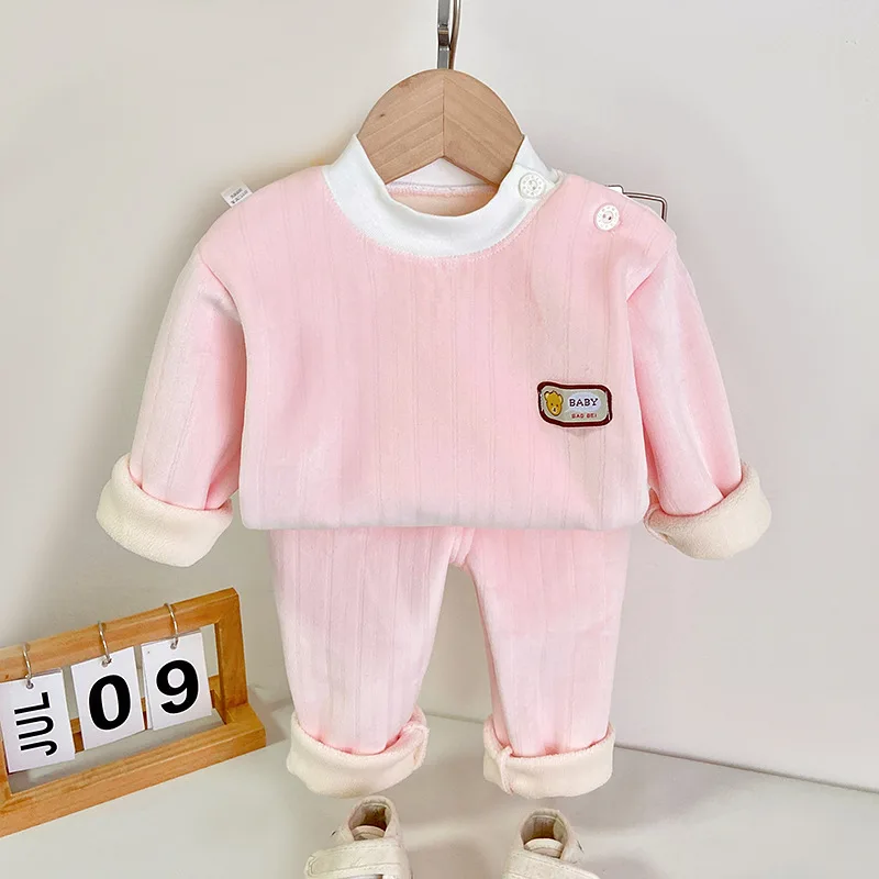 Conjunto de pijama de bebé acolchado grueso, manga larga - imagen 3