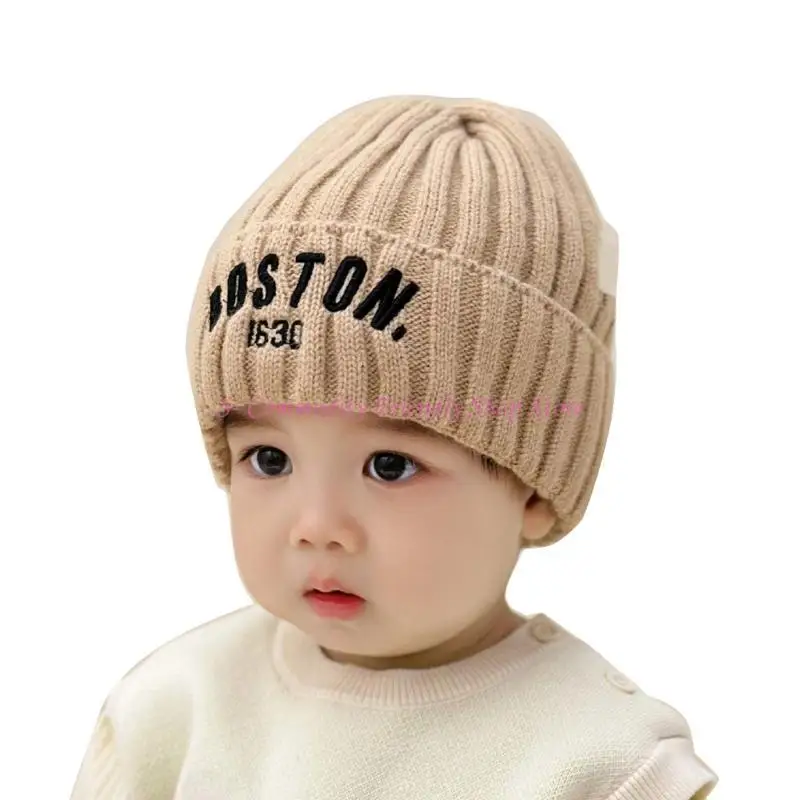 Gorro bebé de punto cálido para invierno – color liso unisex - imagen 3
