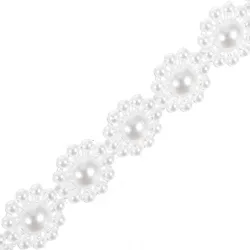 Diadema de perlas para bebé recién nacido – marfil suave