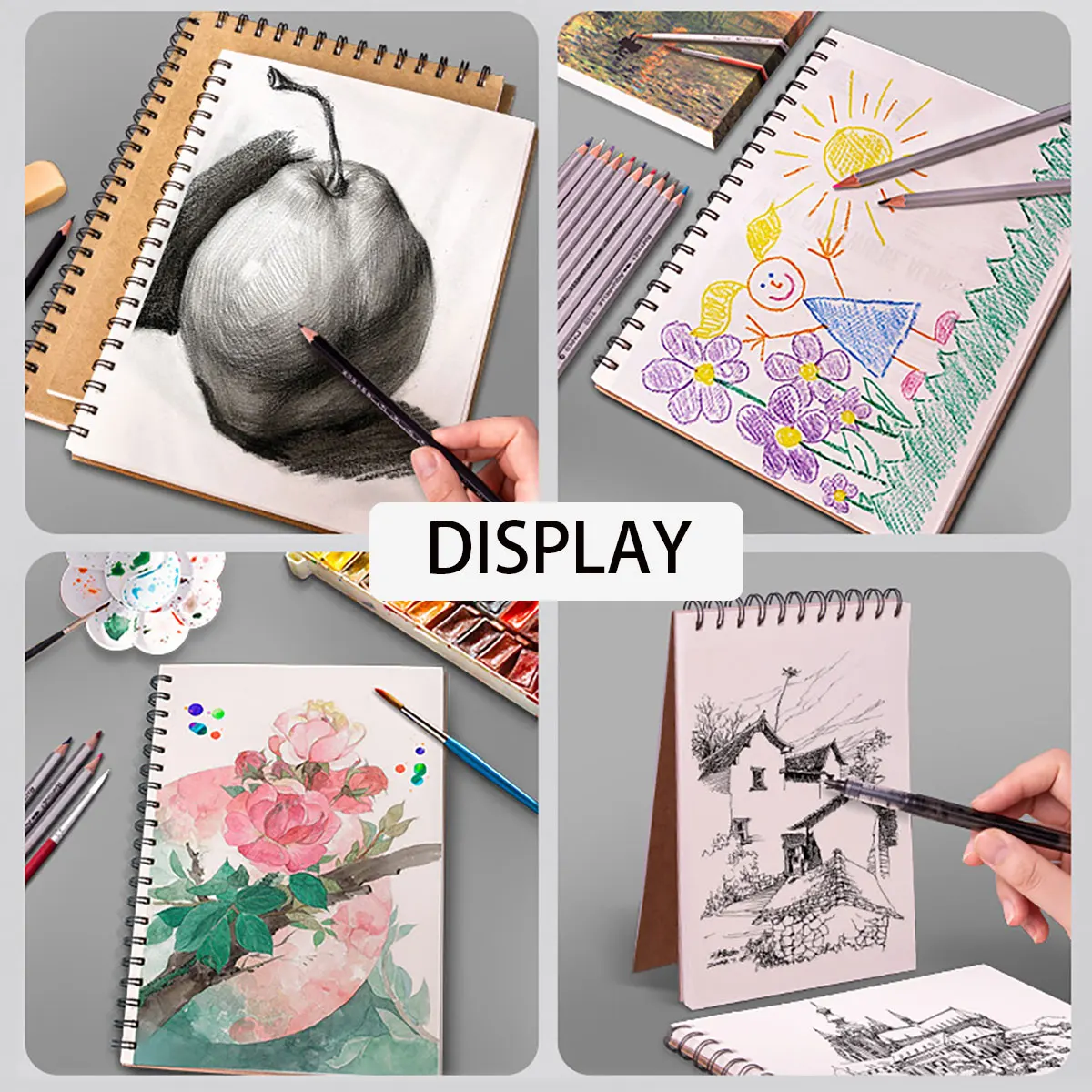Cuaderno de dibujo en espiral para niños – Papel grueso resistente - imagen 4