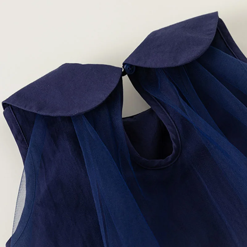 Vestido de princesa azul Peter Pan de verano para niña - imagen 4