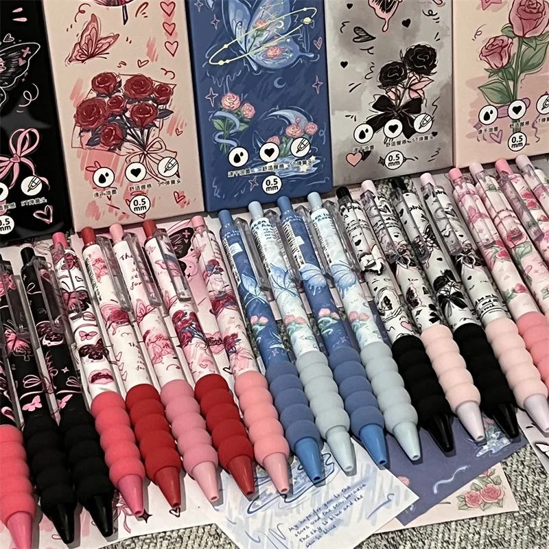 Bolígrafos gel con agarre suave para niños – Negro y rosa - imagen 3