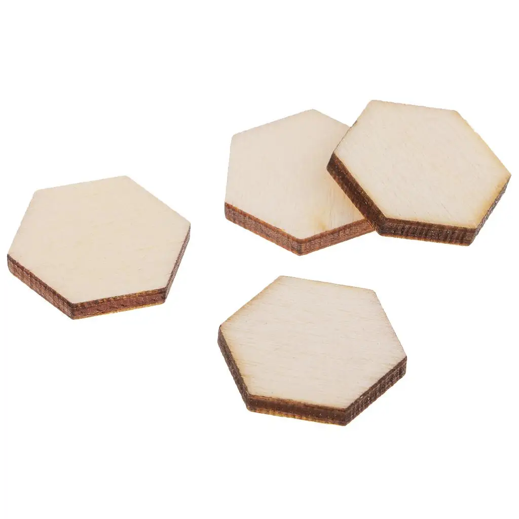 Baldosas hexagonales de madera para manualidades navideñas - imagen 2