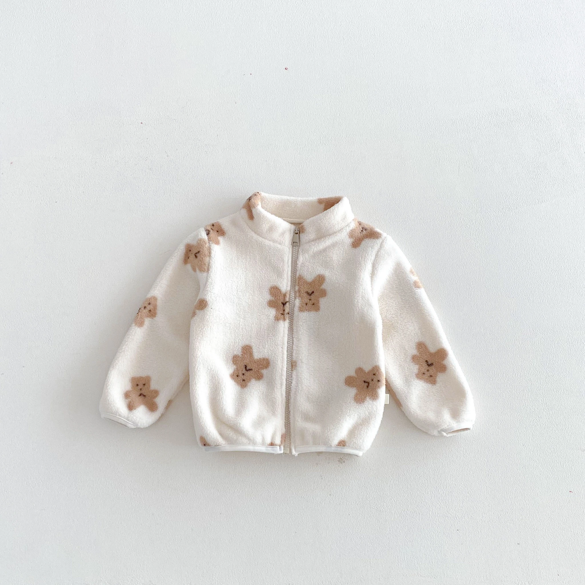 Abrigo de felpa con estampado de oso para bebé niña de invierno - imagen 3