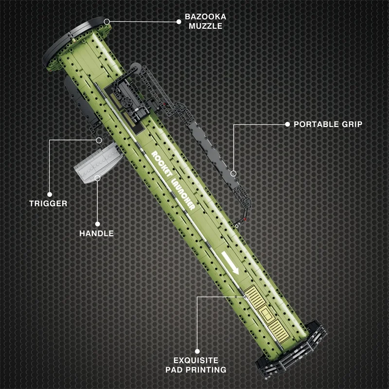 Bloques de construcción Bazooka RPG - Set militar de disparo único - imagen 4