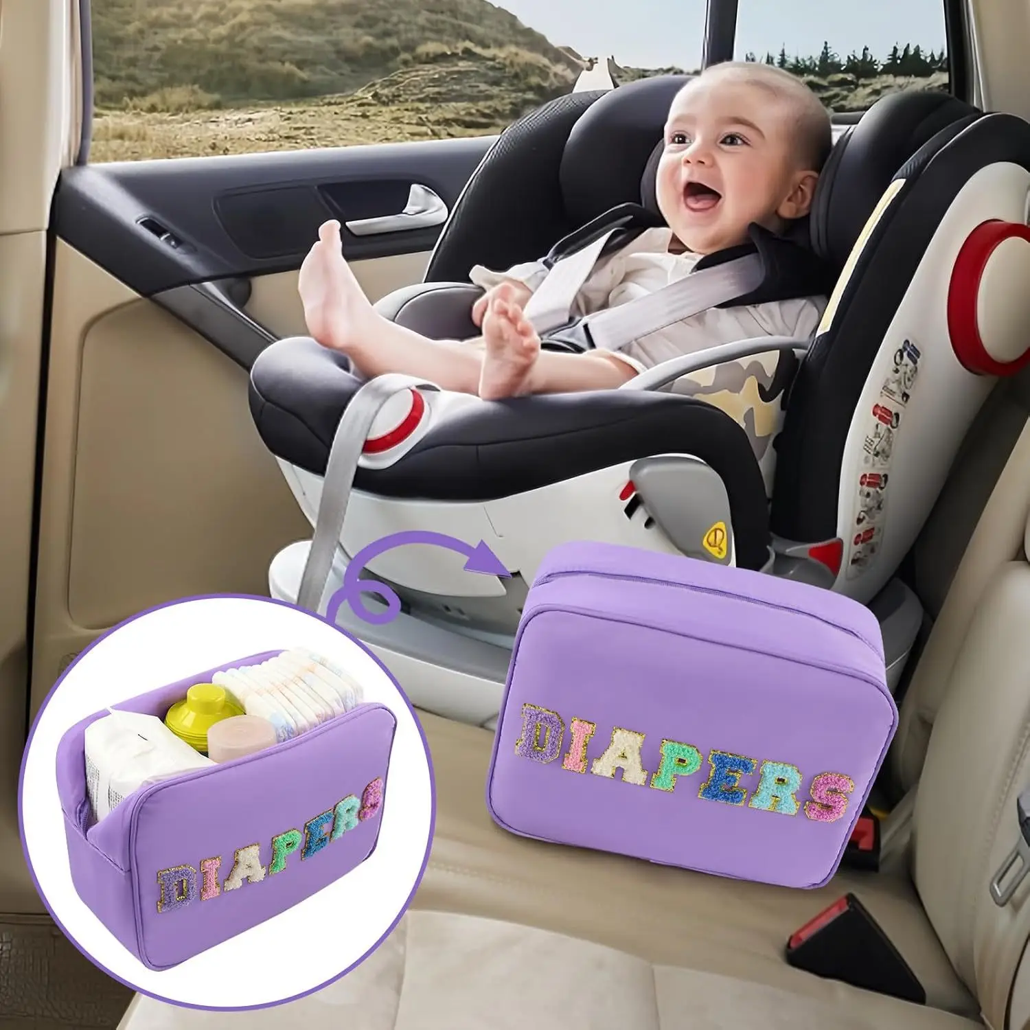 Bolsa de pañales impermeable gran capacidad para viajes con estilo - imagen 4