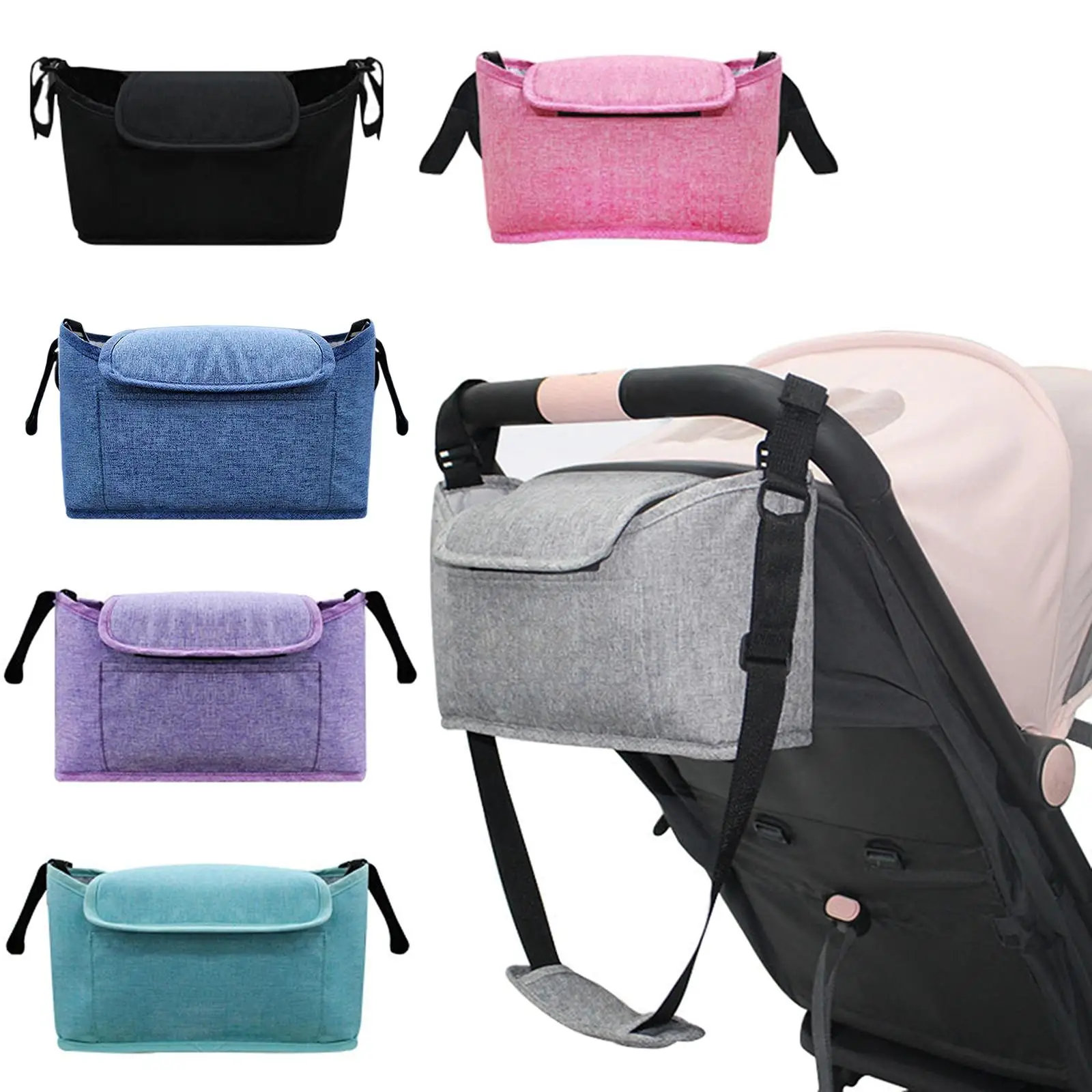 Bolsa organizadora desmontable cochecito–Portavasos y correa ajustable - imagen 5