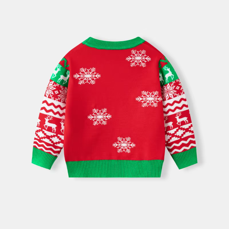 Jersey Navidad infantil cuello redondo dibujos animados tejido invierno - imagen 2