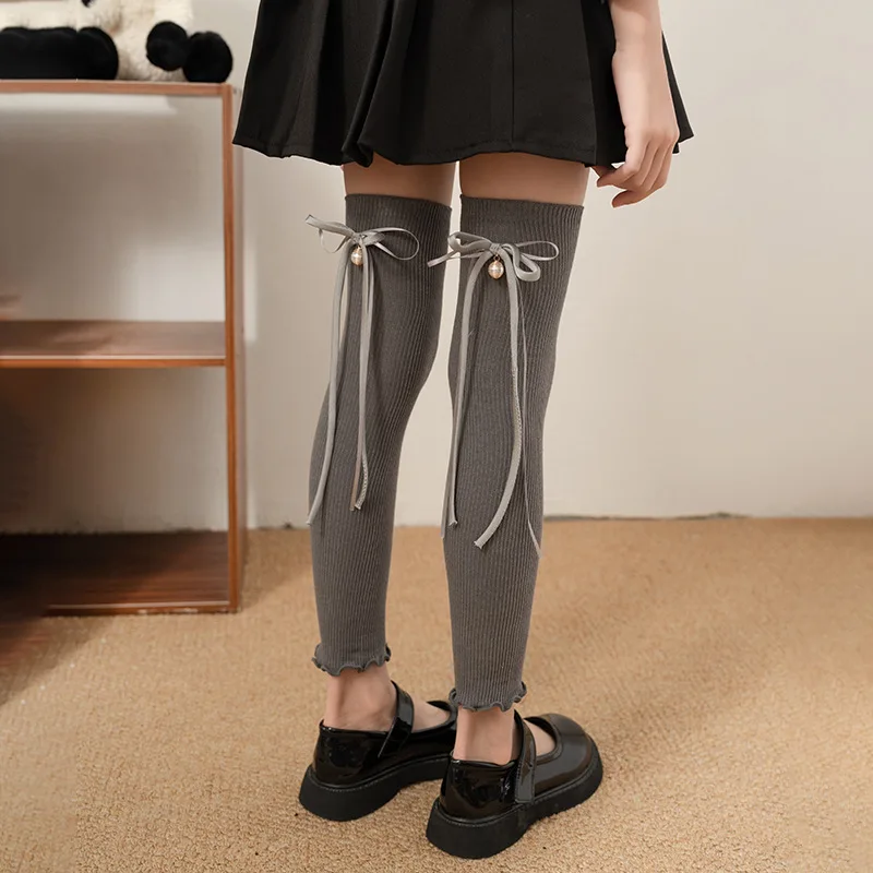 Calcetines altos con lazo de cinta y arco hasta la rodilla - imagen 4