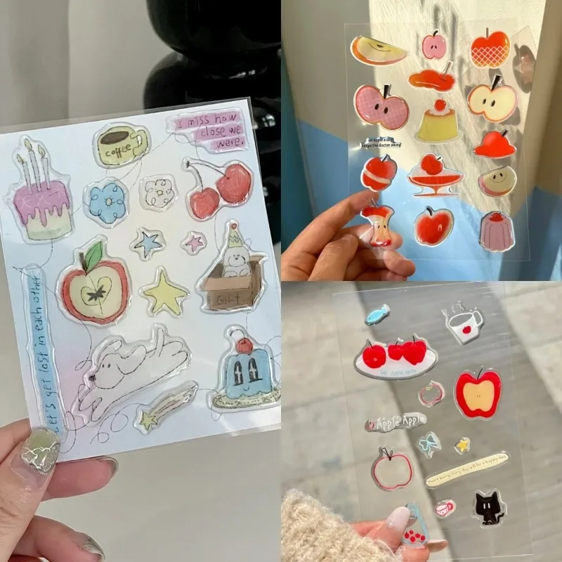 Pegatinas infantiles impermeables de manzana autoadhesivas - imagen 2