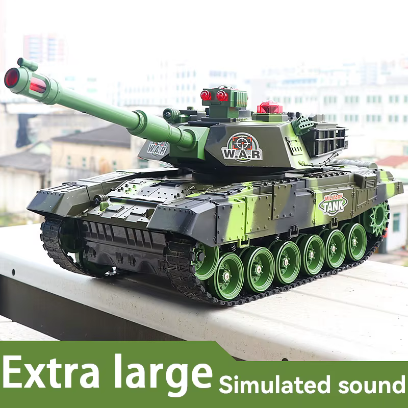 Tanque radiocontrol militar todoterreno con orugas y mando para niños - imagen 5