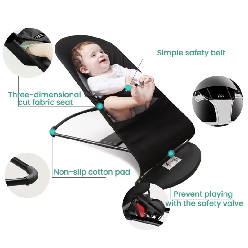 Mecedora bebé con música – cuna reclinable cómoda para recién nacidos - imagen 2