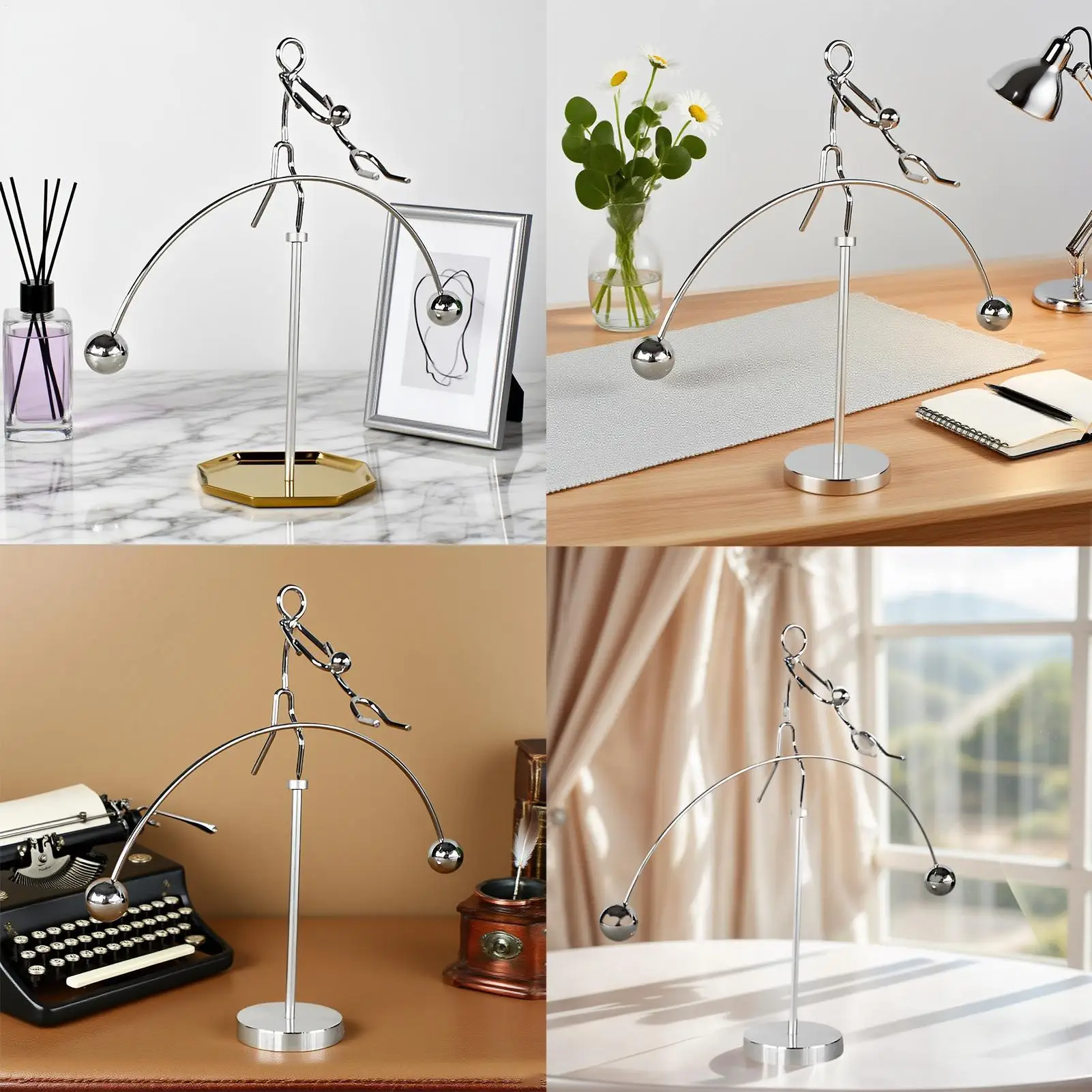 Juguete de equilibrio artístico de acero inoxidable para escritorio - imagen 2