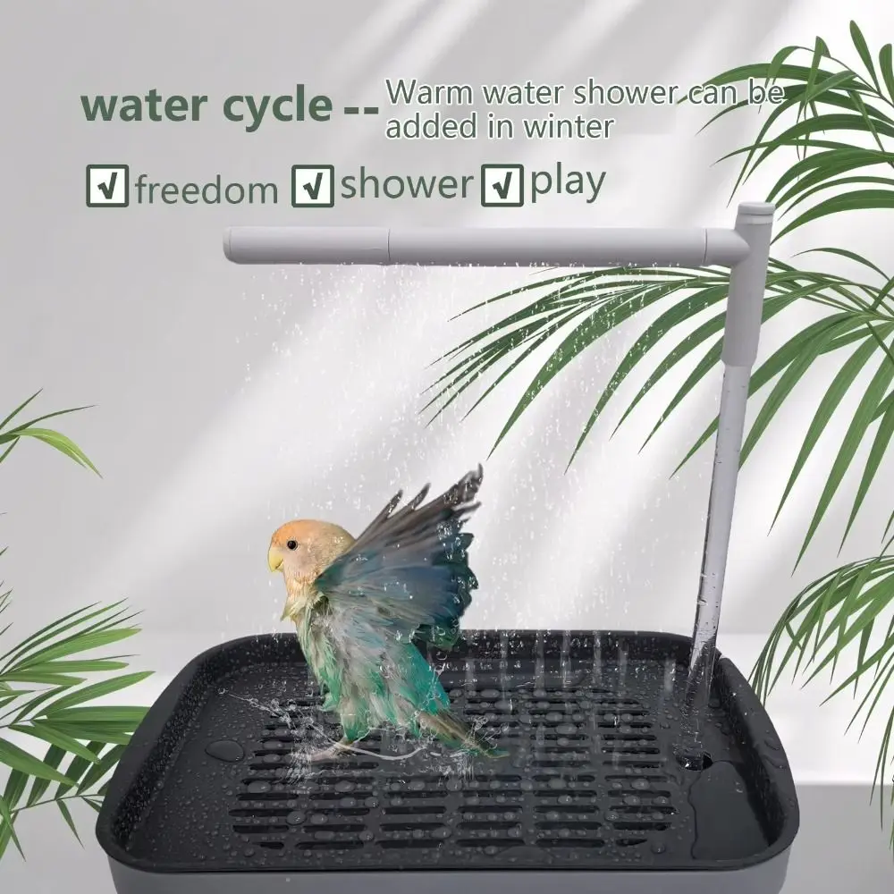 Baño automático para pájaros eléctrico silencioso con lluvia y agua