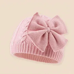 Gorro de punto con orejeras para bebé unisex – Lazo otoño/invierno