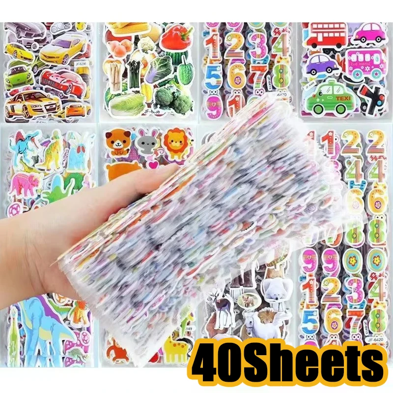 Pegatinas de PVC con relieve y burbujas para decorar cuadernos