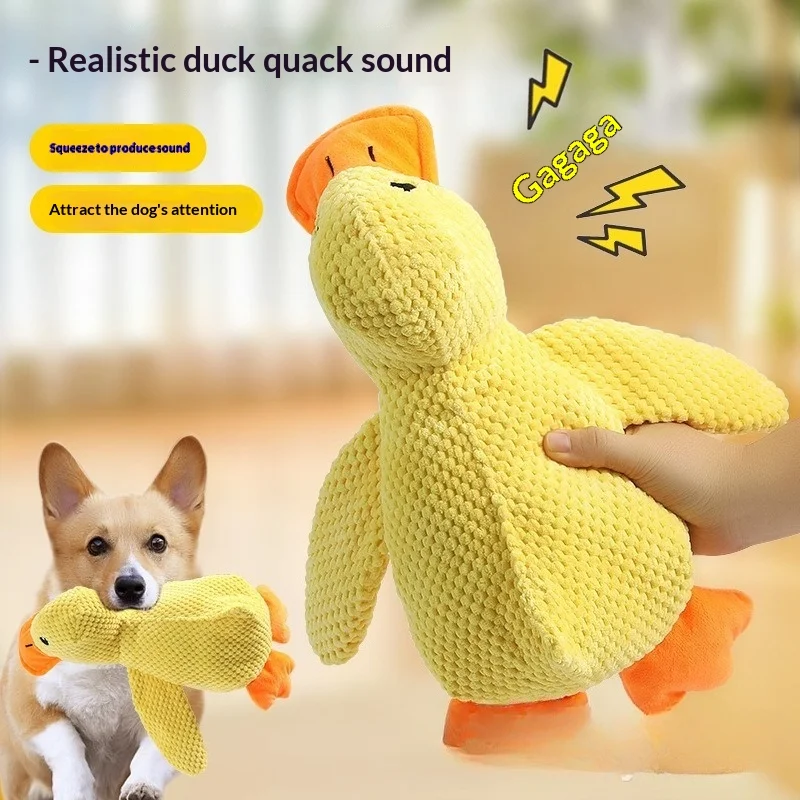 Juguete para perros de peluche con patito amarillo sonoro - imagen 2