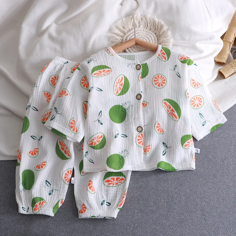 Pijama doble capa fino para verano algodón puro transpirable unisex ligero - imagen 3
