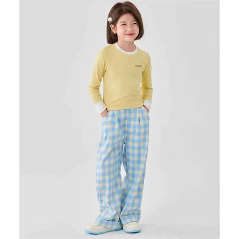 Pantalones niña azules de verano rectos pernera ancha - imagen 4
