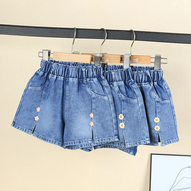 MILANCEL pantalones cortos de verano vaqueros con lazo floral