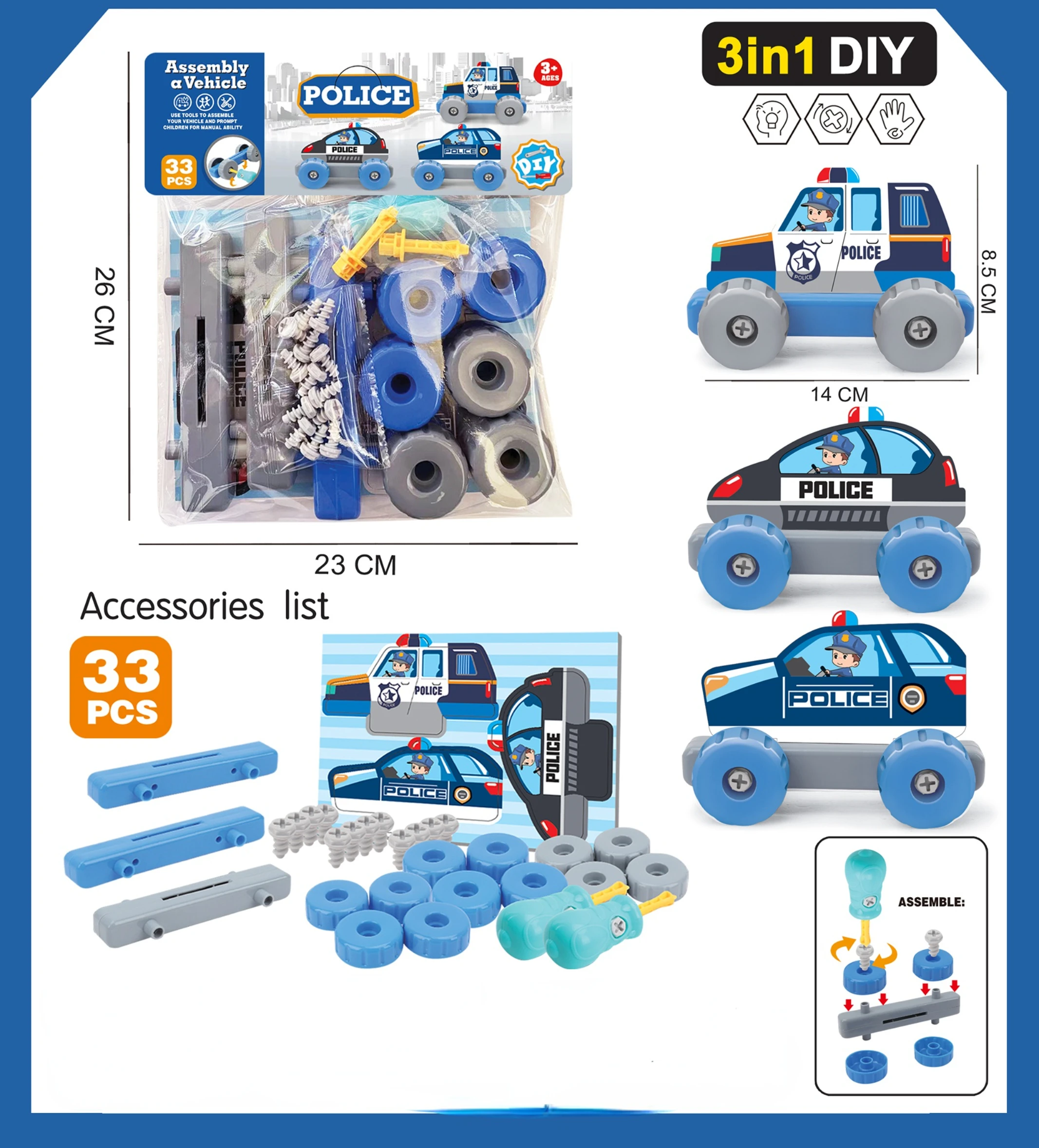 Coche de juguete desmontable para niños - Kit de montaje DIY