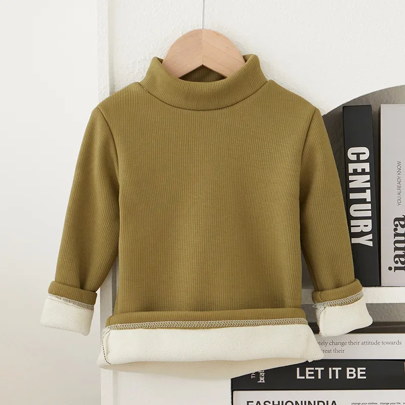Camiseta térmica infantil de felpa cálida para otoño/invierno - imagen 3
