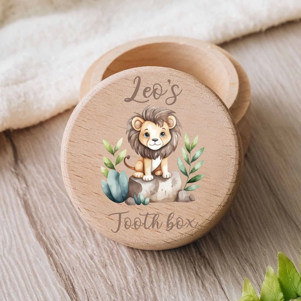 Caja cordón umbilical Safari madera personalizada – Regalo nacimiento - imagen 3
