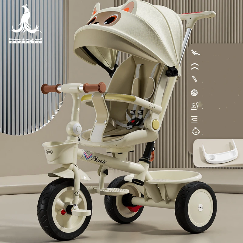 Cochecito bebé triciclo reclinable plegable con asiento reversible