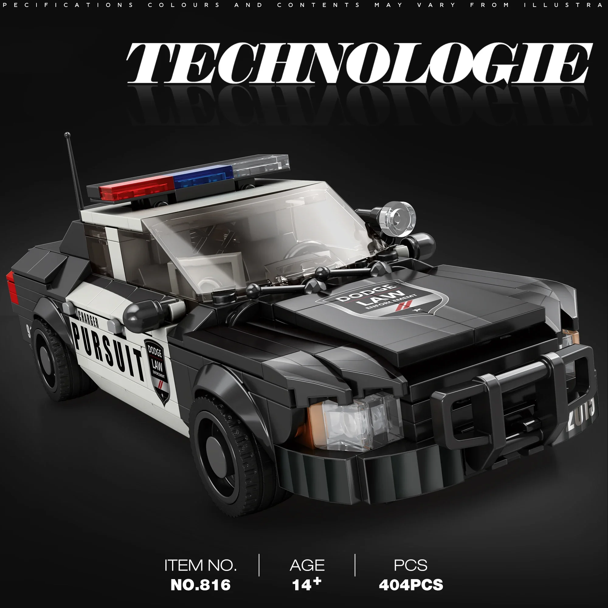 Bloques de coches policía para niños – Juego construcción educativo