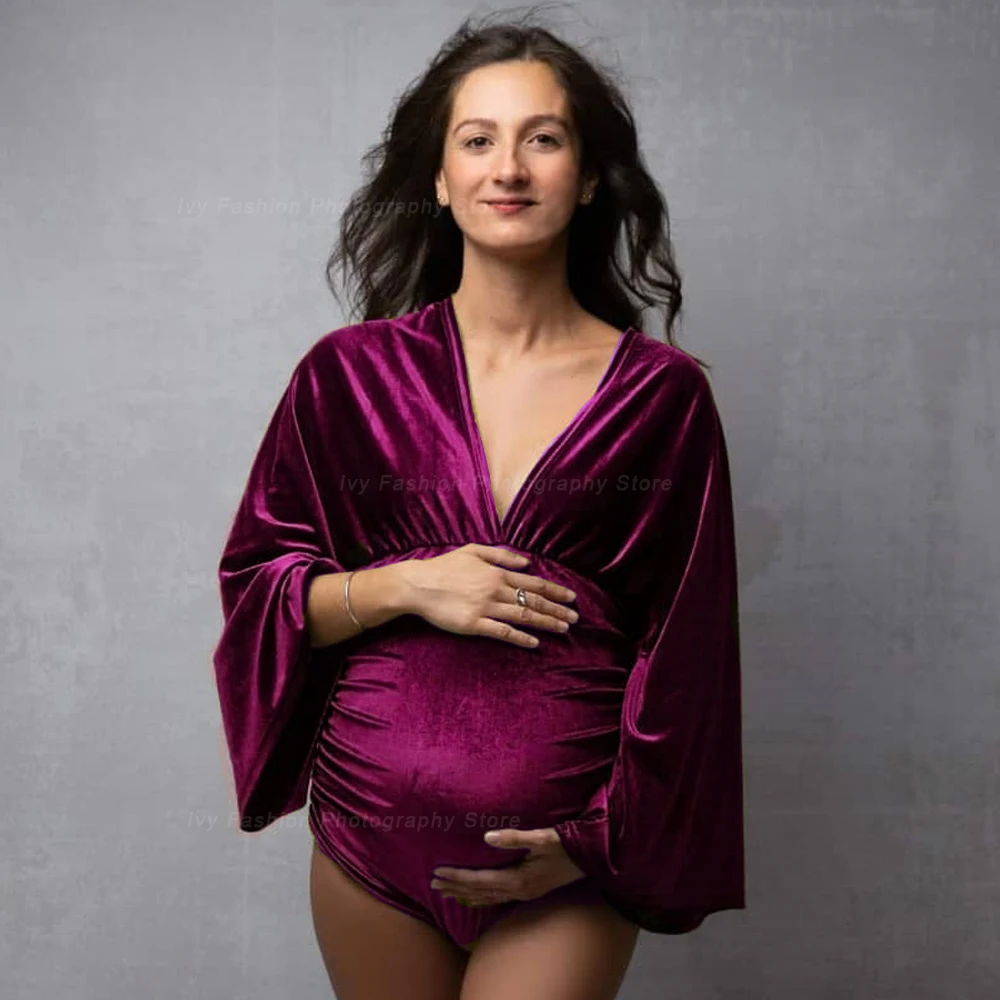 Ropa maternidad boho terciopelo sesión fotos - imagen 4